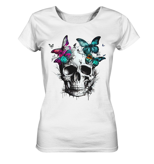 23-1048 Skull & Butterflys - Ladies Organic Shirt