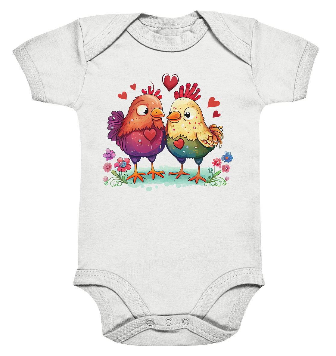 23-1123 Cute Chicken - Organic Baby Bodysuite