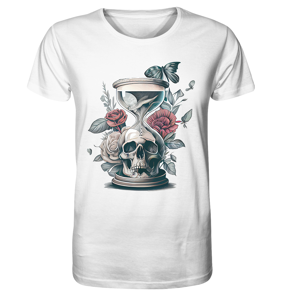 23-1074 Skull Sanduhr - Organic Shirt