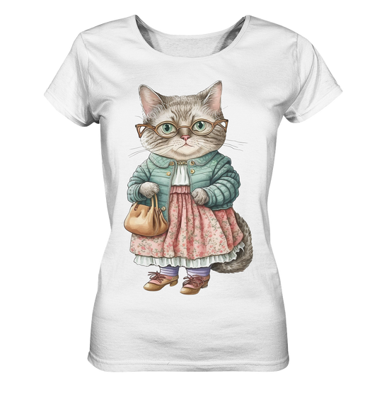 Vintage Cat Grandma - Ladies Organic Basic Shirt