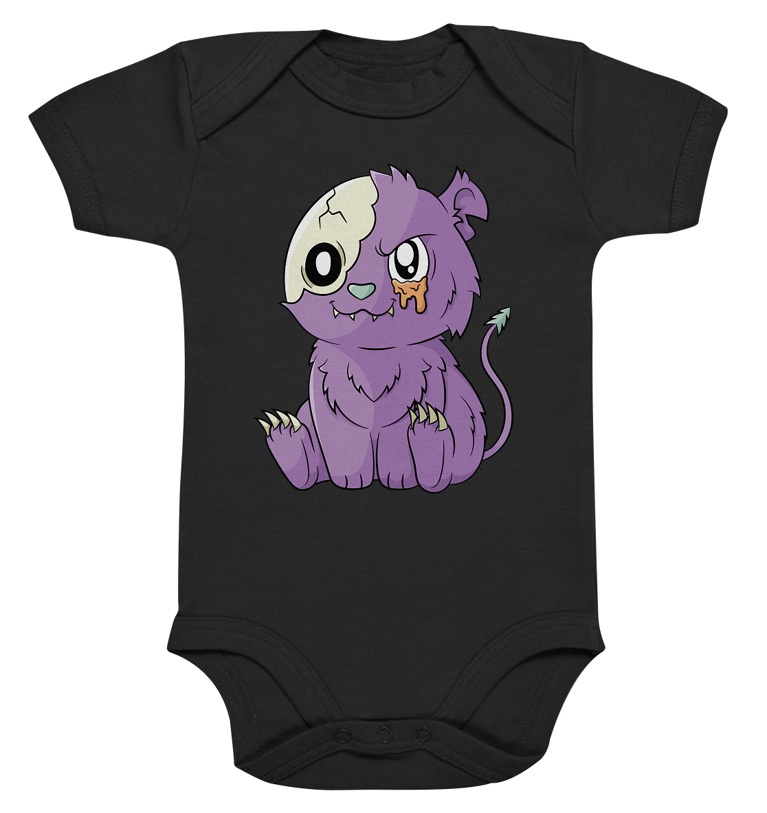 23-1137 Kawaii Purple Teddy - Organic Baby Bodysuite
