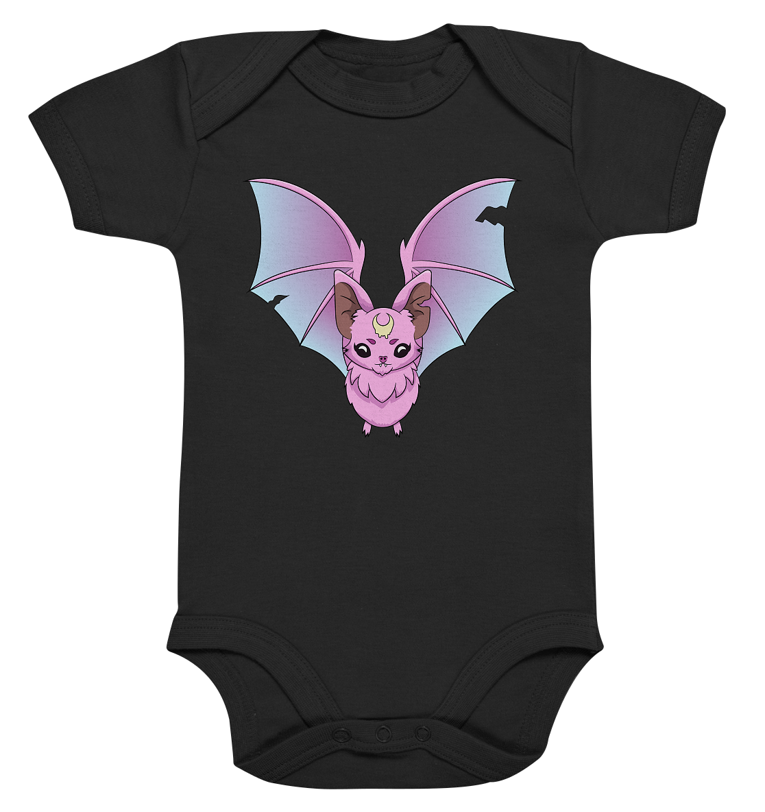 23-1149 Kawaii Pink Bat - Organic Baby Bodysuite