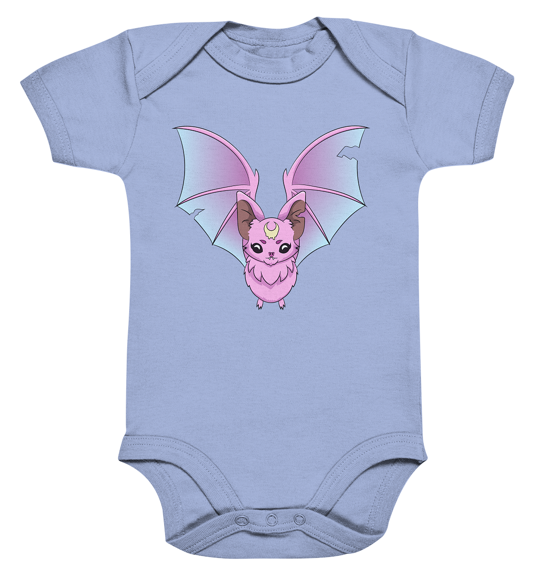 23-1149 Kawaii Pink Bat - Organic Baby Bodysuite