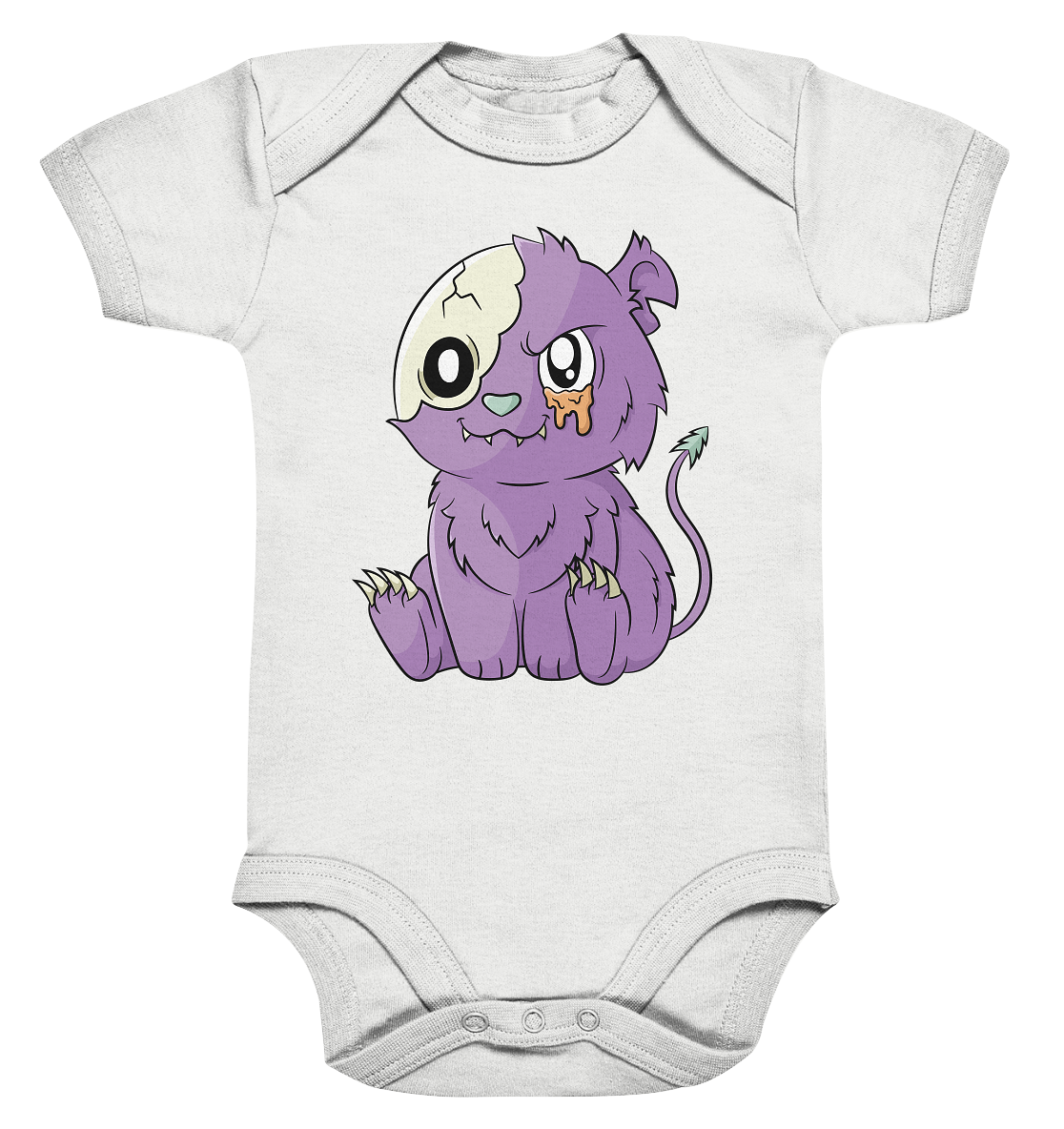 23-1137 Kawaii Purple Teddy - Organic Baby Bodysuite