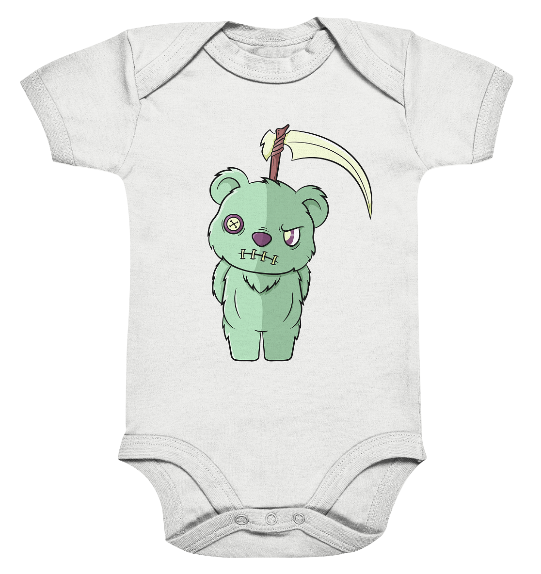 23-1136 Kawaii Green Teddy - Organic Baby Bodysuite