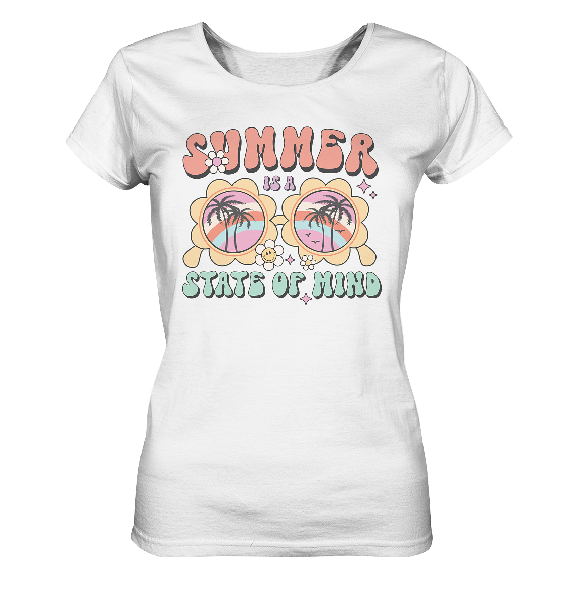 Retro Summer - State of Mind - Ladies Organic Basic Shirt